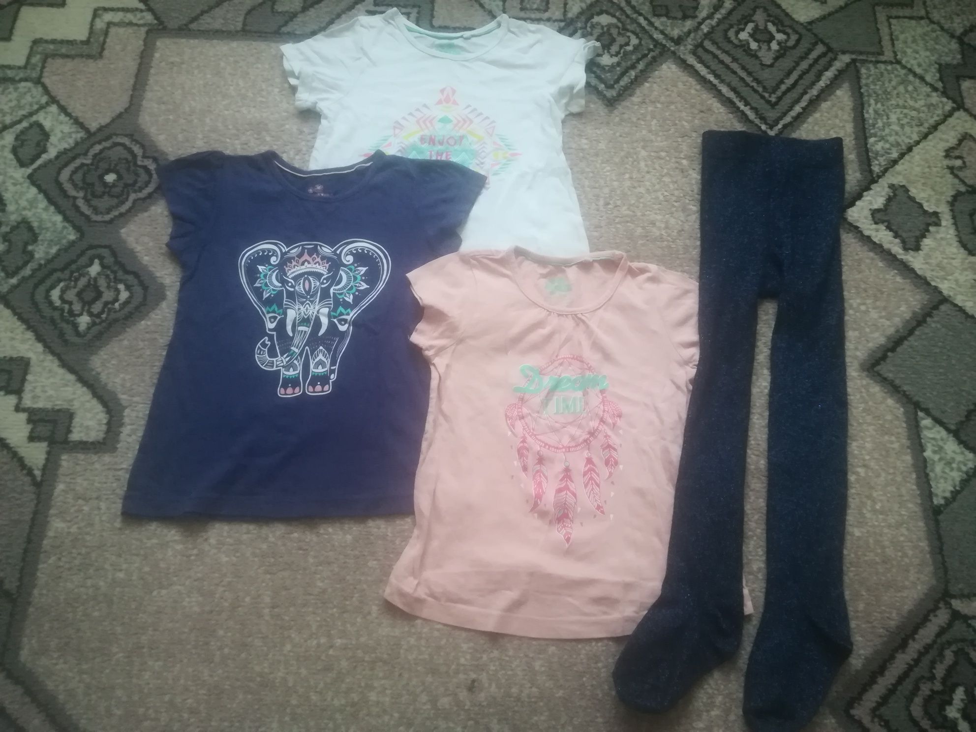 3 koszulki dla dziewczynki rozmiar 98-104 i 110-116