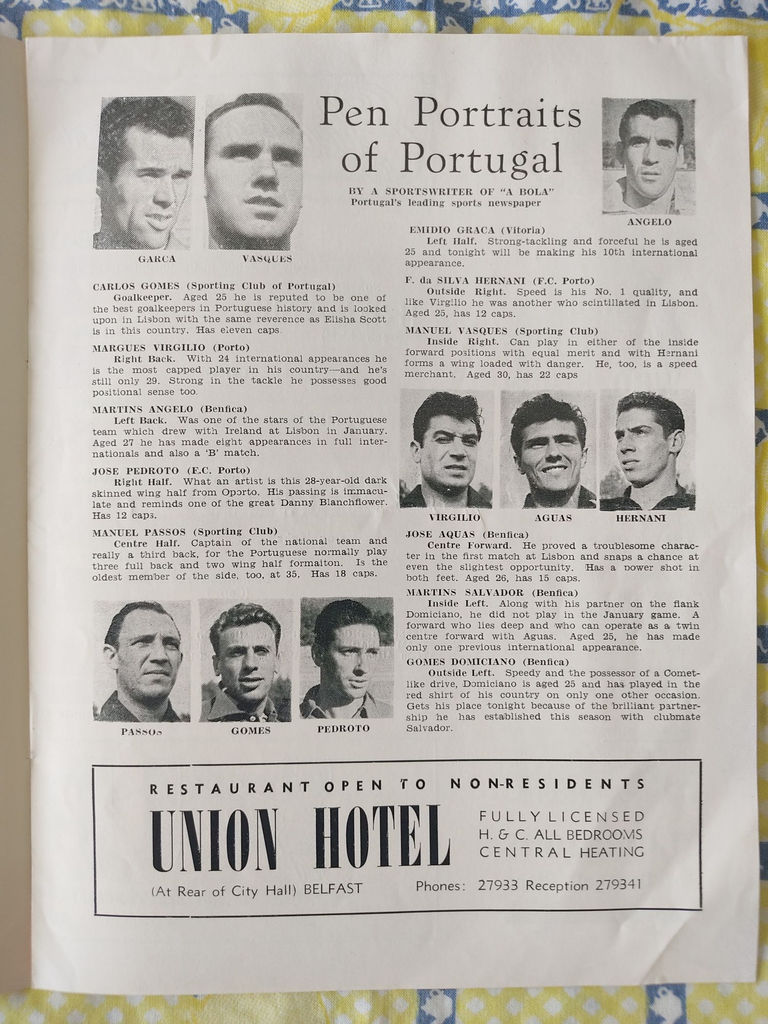 Programa Irlanda do norte Portugal 1957