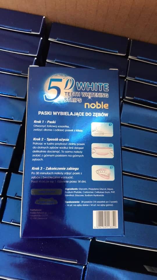 Zestaw do wybielania zębów Noble paski i proszek
