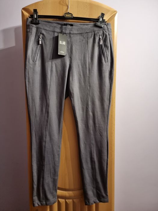 Nowe szare spodnie zamszowe