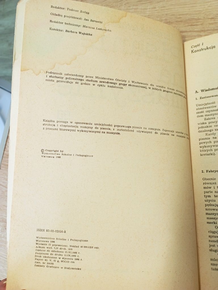 Pisanie na maszynie, Teresa Łazarska, 1984