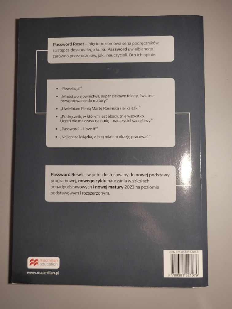 Nowy Podręcznik student's book password reset b2 macmillan