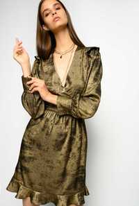 PINKO Sukienka z falbanami złota FERNANDO S , XL