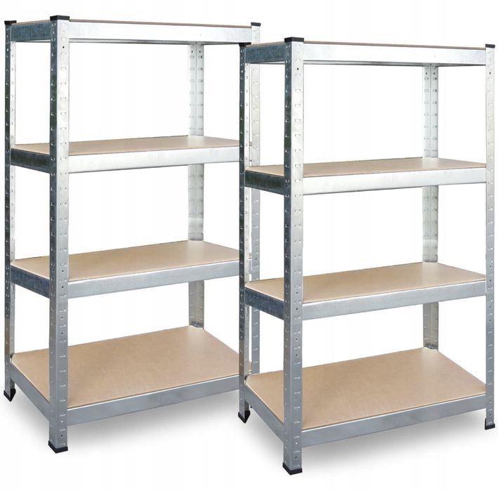 Regał metalowy magazynowy zestaw 2 szt 180 x 90 x 40 cm Plonos PL-702