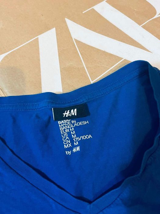 H&m niebieska koszulka t-shirt podkoszulka bluzka M 38