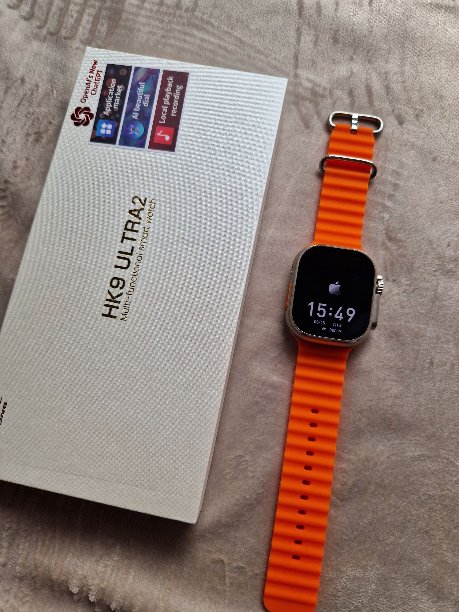 Smartwatch Hk9 ultra2 max komplet, zestaw dwóch pasków, watch amoled