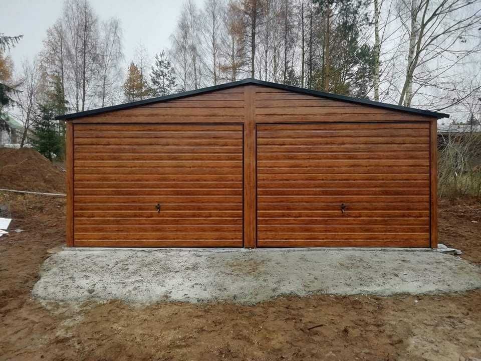 Garaż drewnopodobny 6x6, 6x5, wzmocniony profilem, wiaty, hale