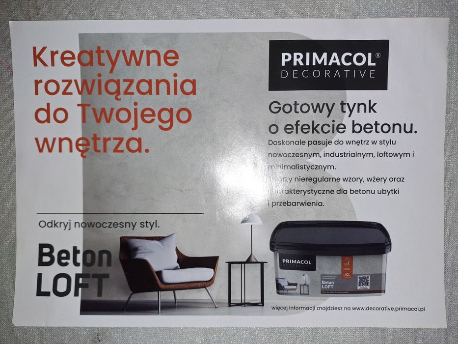 Beton dekoracyjny loft Primacol decorative - wiaderko 5kg