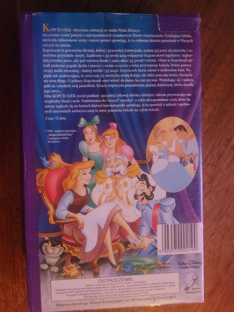 VHS Kopciuszek 1950/1994 Disney Classic/ Dubbing PL