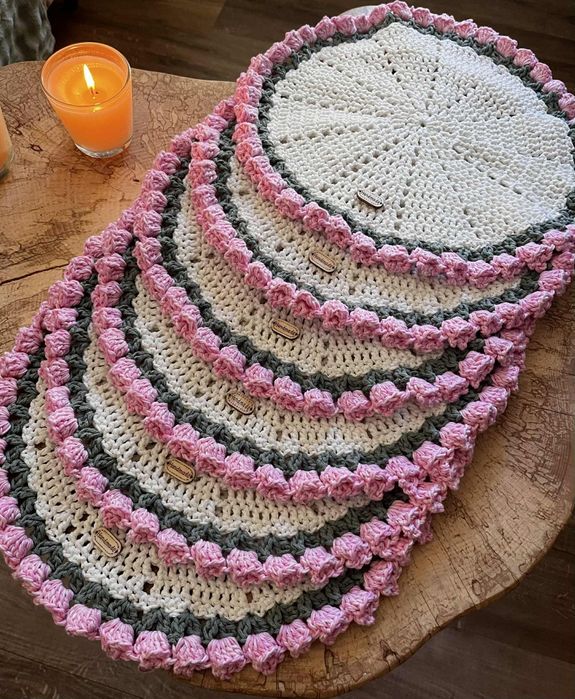 6 szydelkowych podkładek