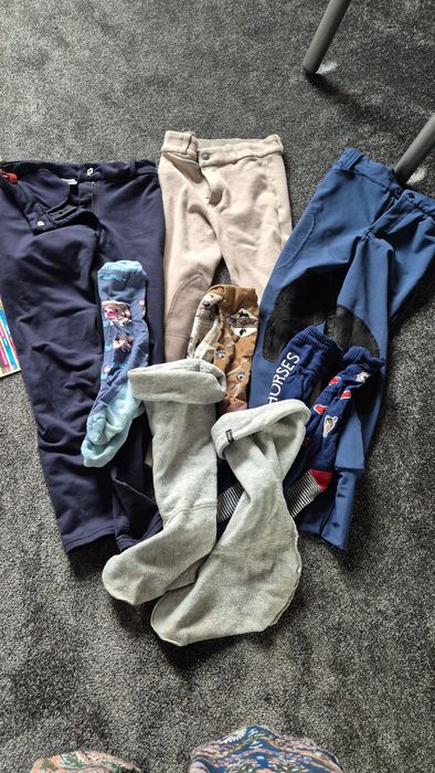 Bryczesy, skarpetki jeździeckie ocieplacze do butów dla dziecka