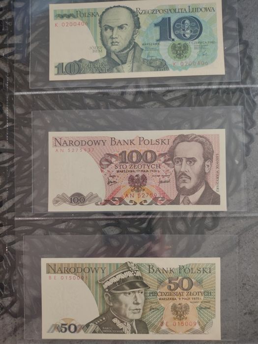Banknoty prl 1975r 50zl, 1976r