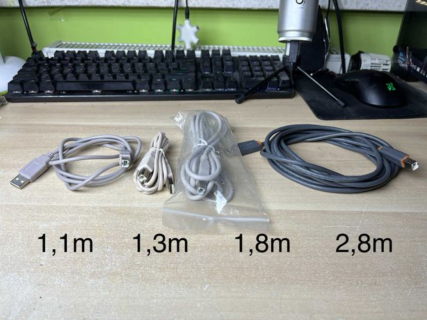 Kabel przewód usb A - B do drukarki arduino uno 1,1m 1,3m 1,8m 2,8m