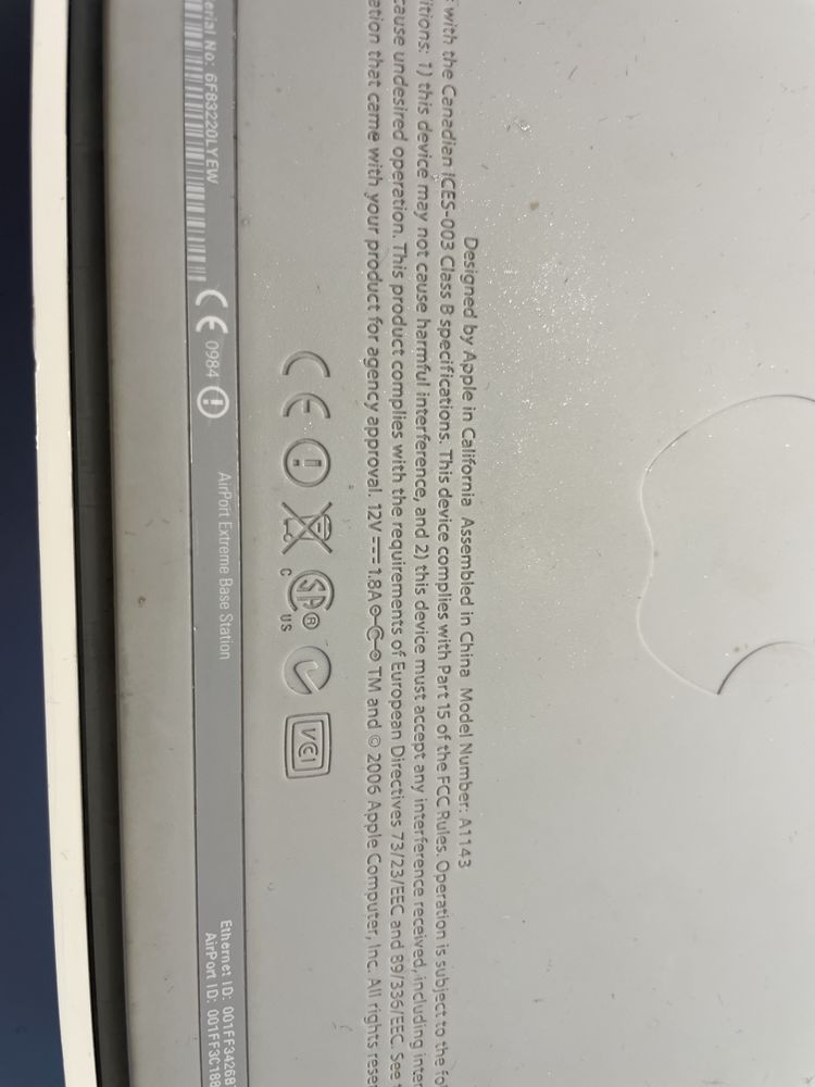 Router wifi Apple Airport Extream A1143