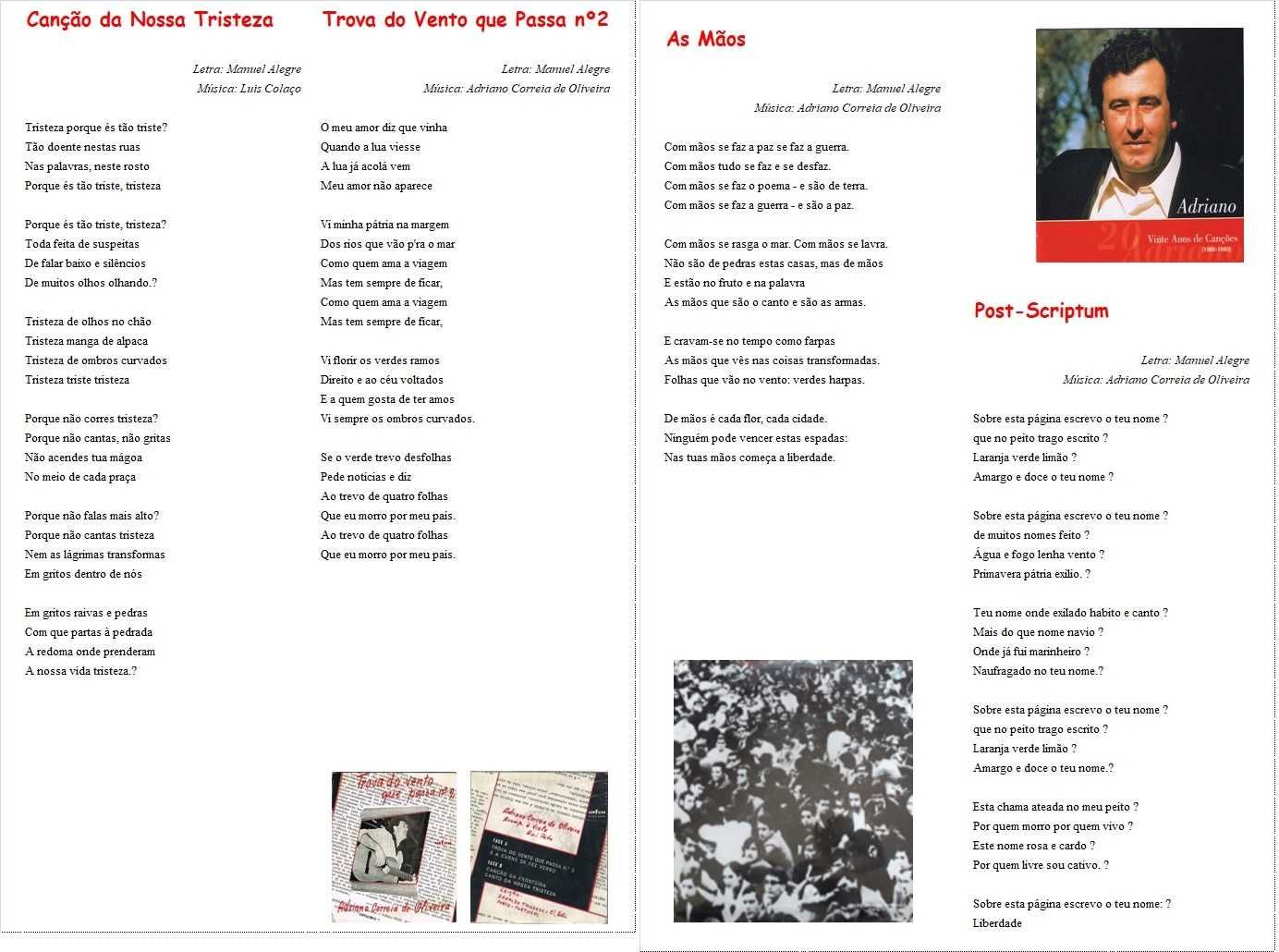 Adriano Correia de Oliveira - - - - - O Canto e as Armas - - - - - LP