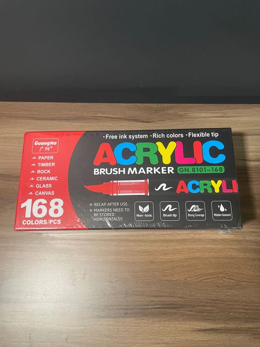 Zestaw 168 markerów akrylowych GuangNa – Brush Marker