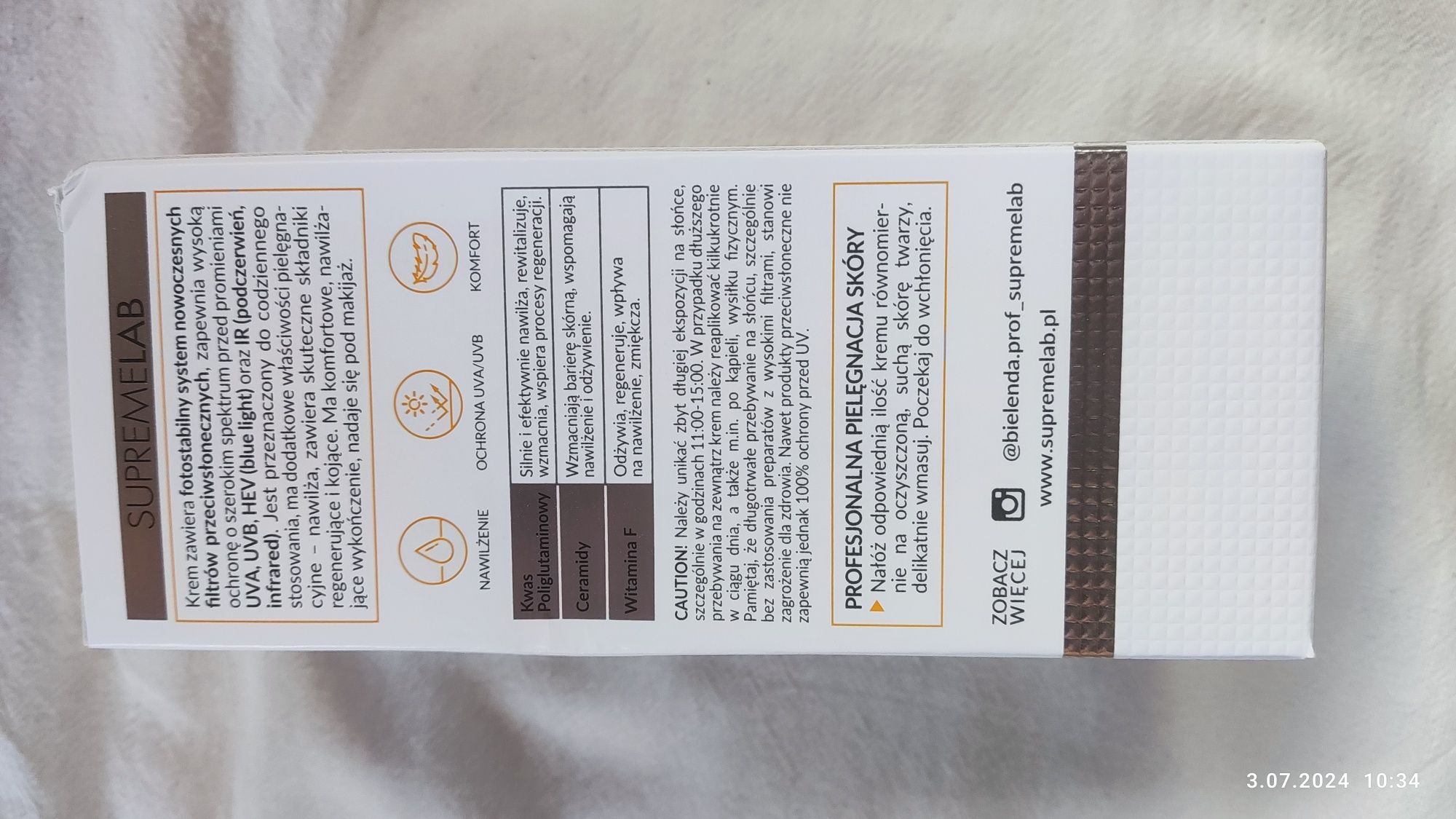 Bielenda satynowy krem spf50 ceramidy