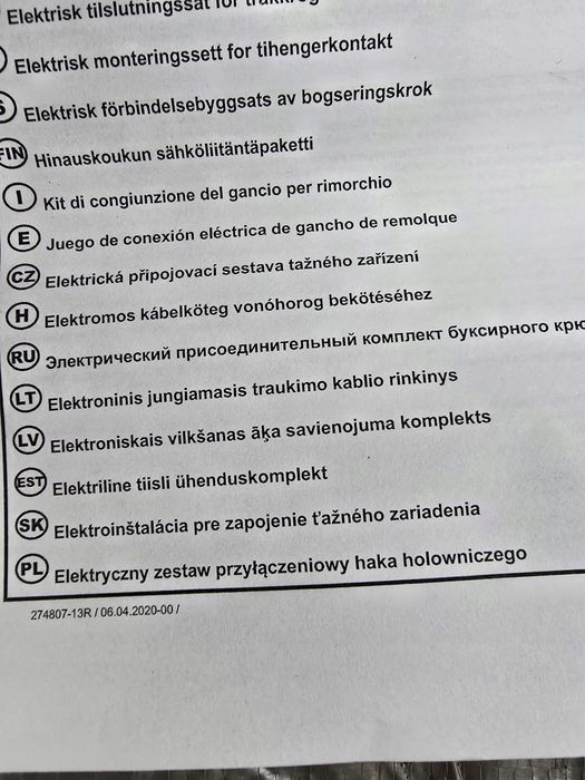 Wiązka haka holowniczego Rnault Master