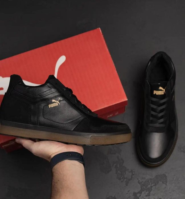 Повседневные зимние кроссовки Merrell кожаные черные с мехом мужские