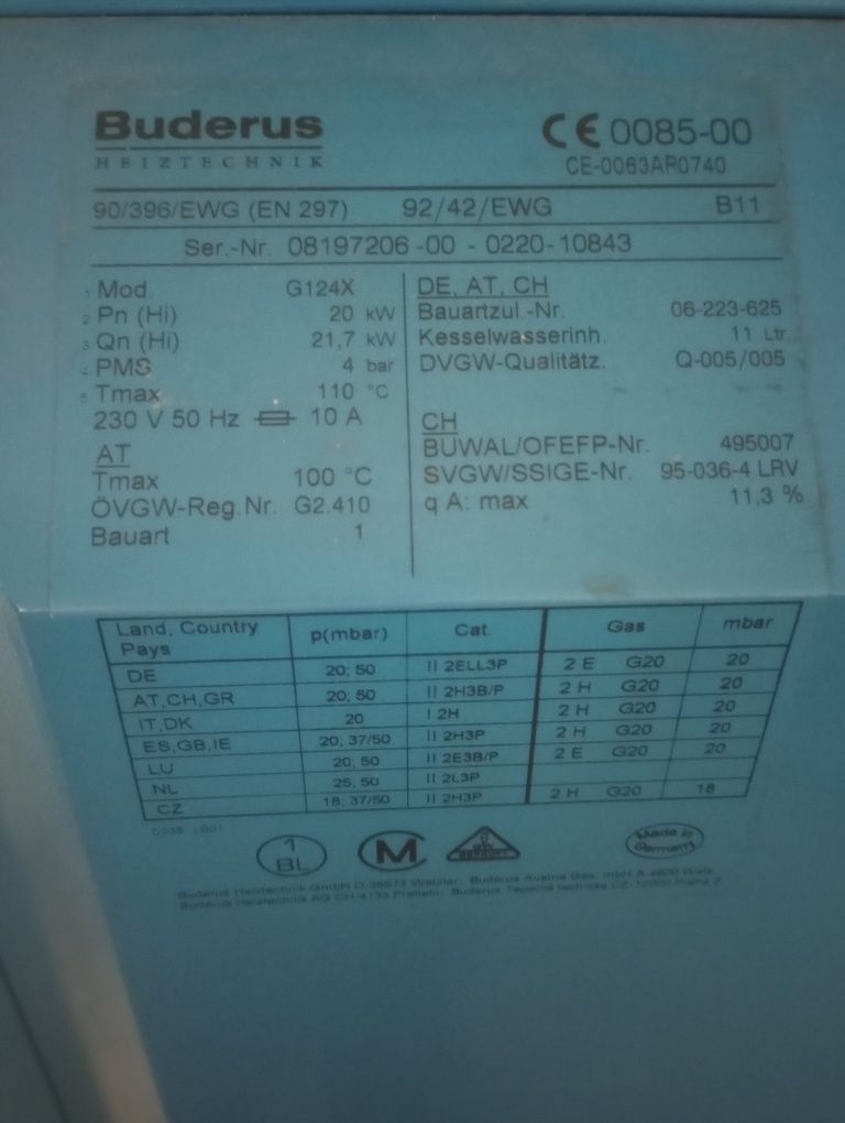 Piec gazowy buderus logano G124
