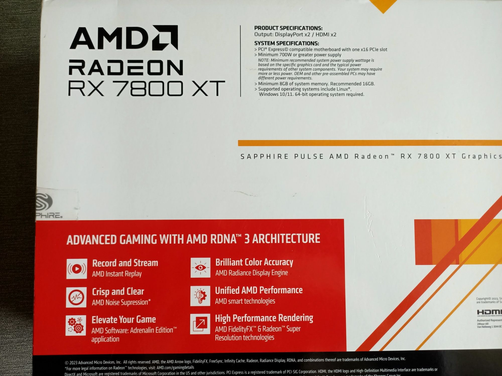 AMD Radeon RX7800XT 16GB