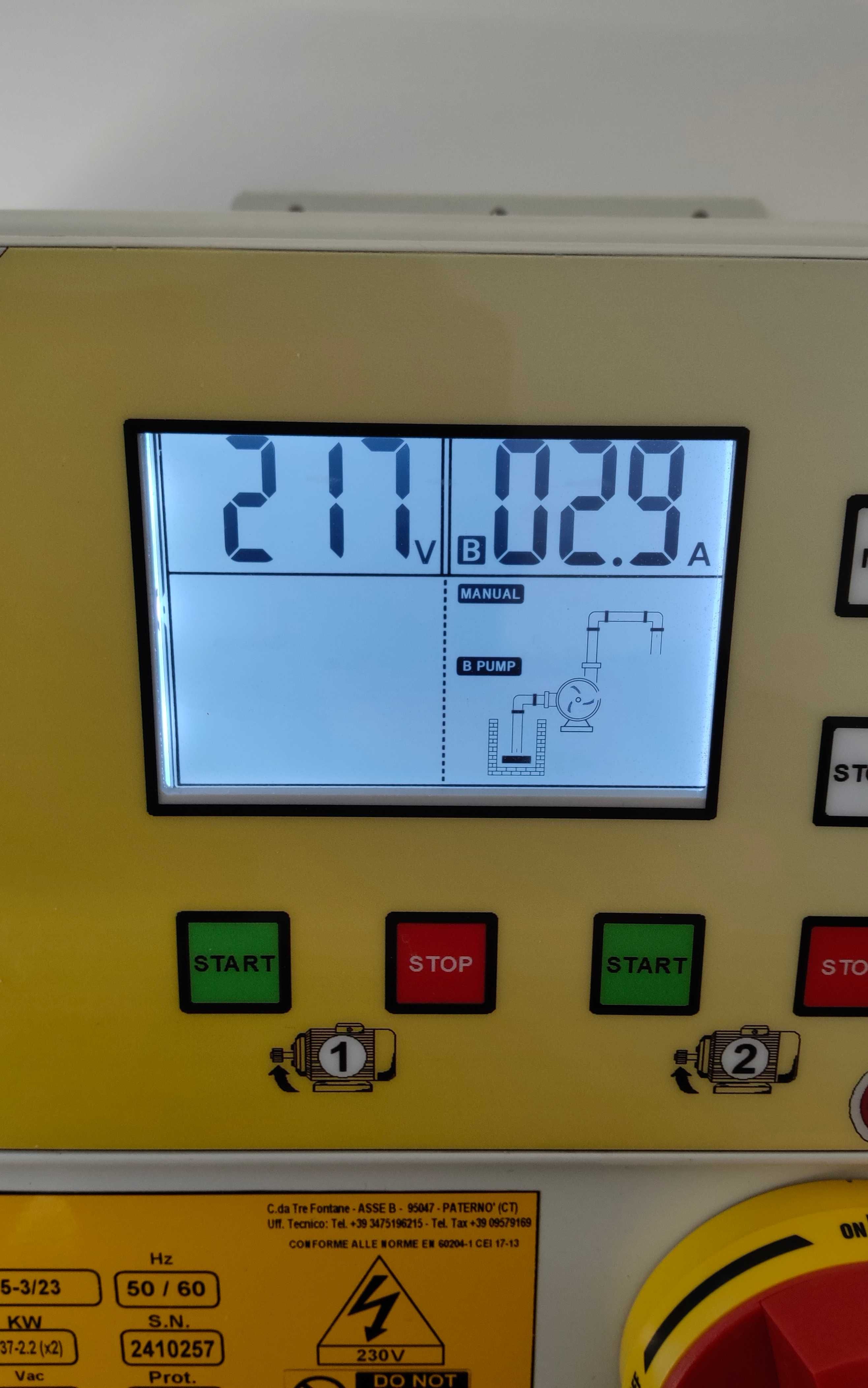 jednofazowy kontroler/sterownik  dla 2-pomp(silników) 2x0,37-2,2kw