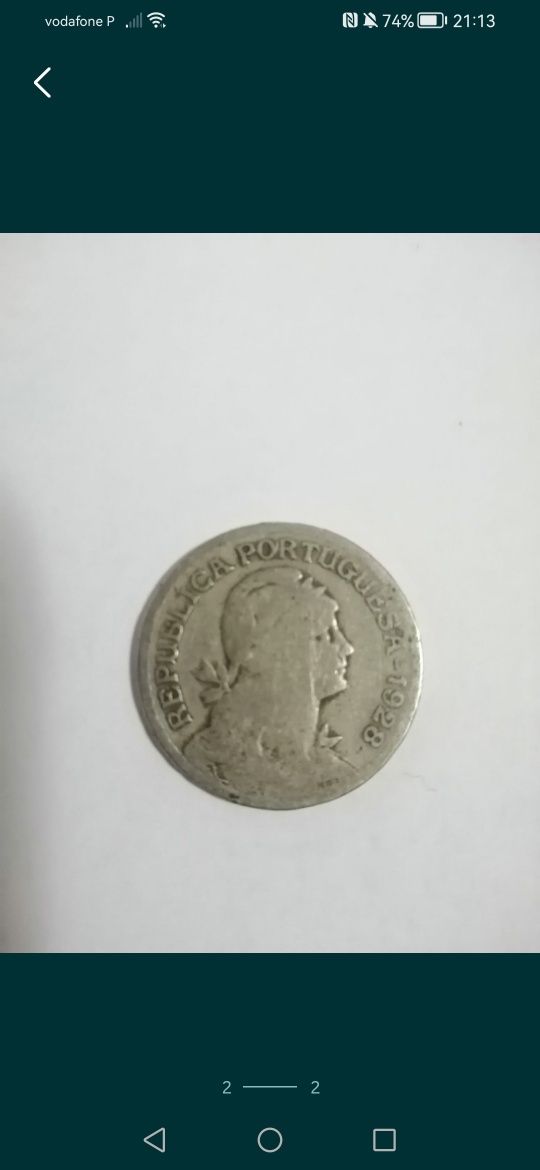 Moeda 10 centavos 1968 e Escudo 1928