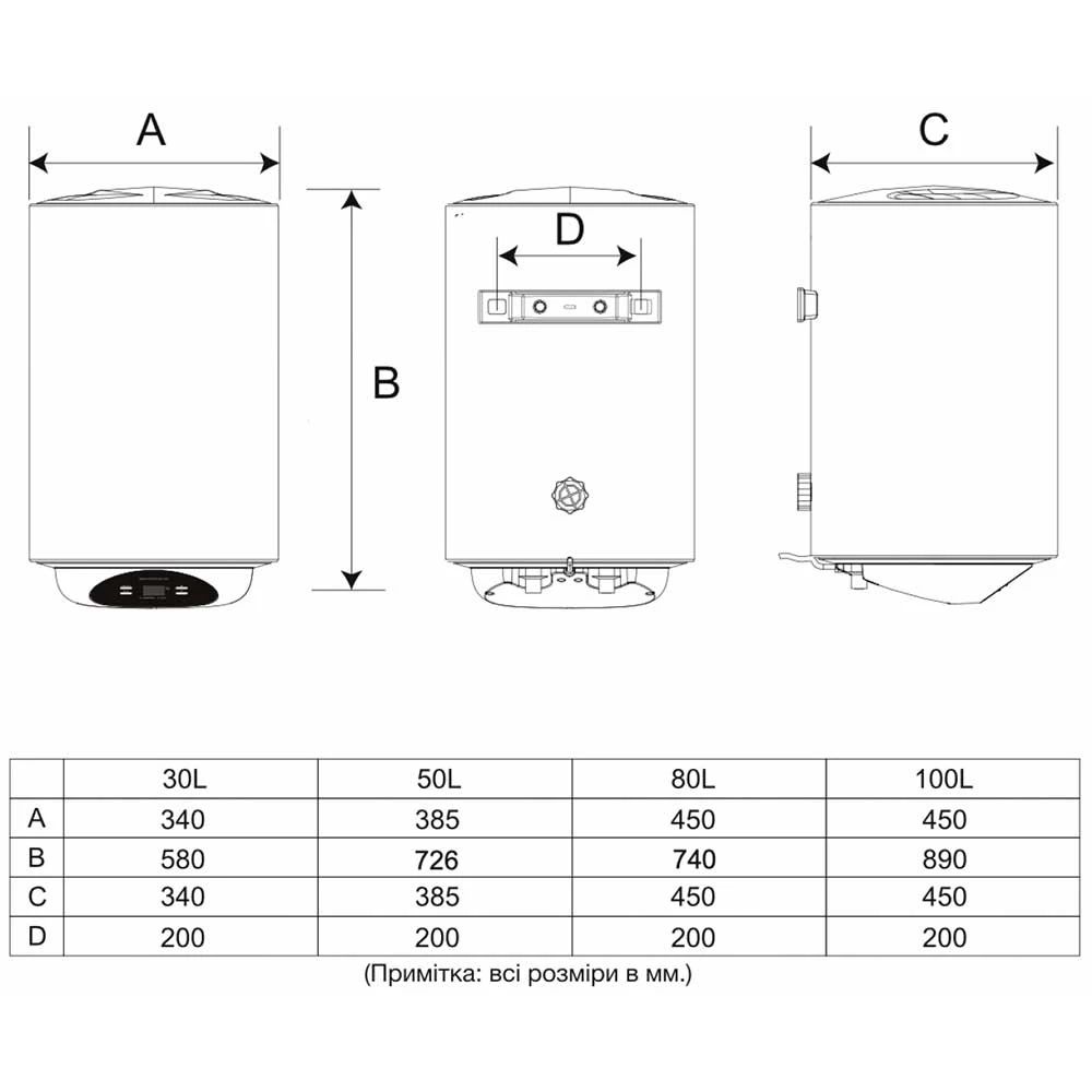 Бойлер(водонагрівач) Wetair MWH1-80L/MWH4-80L