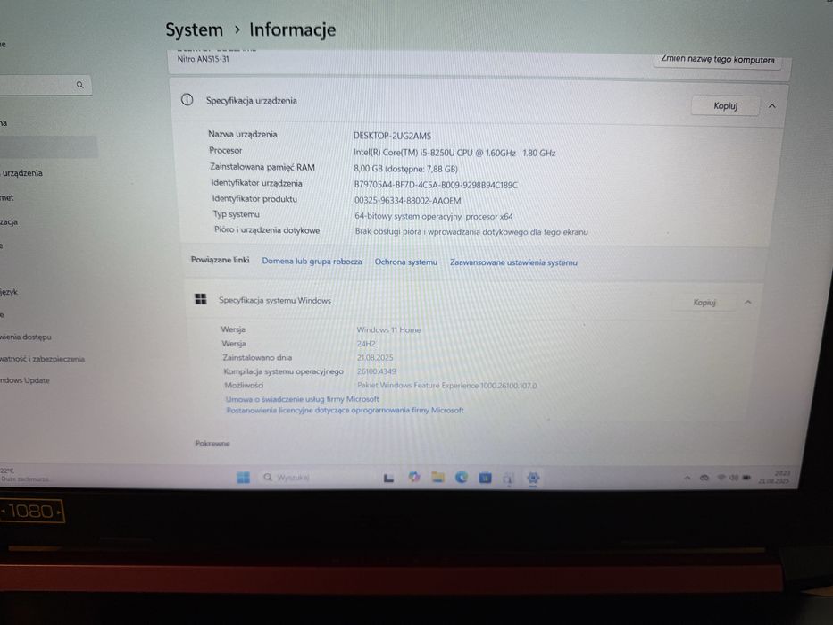 Acer nitro 5 super stan Polecam