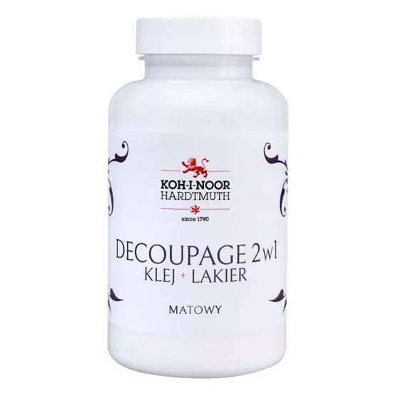 Klej 2w1 z lakierem do decoupage mat 200ml. Koh-I-Noor