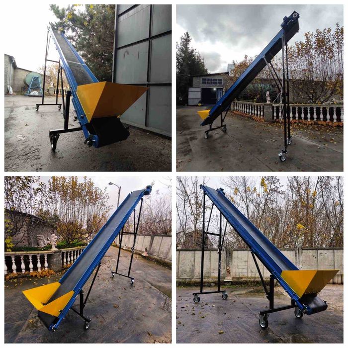 Погрузчик ленточный конвейер. Транспортер стрічковий прямий, похилий