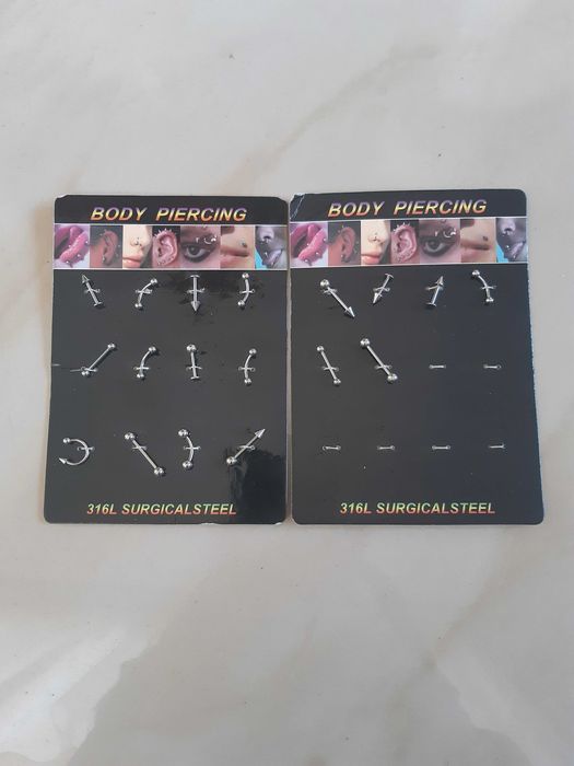 18 kloczyków body piercing kolczyki 316L stal chirurgiczna