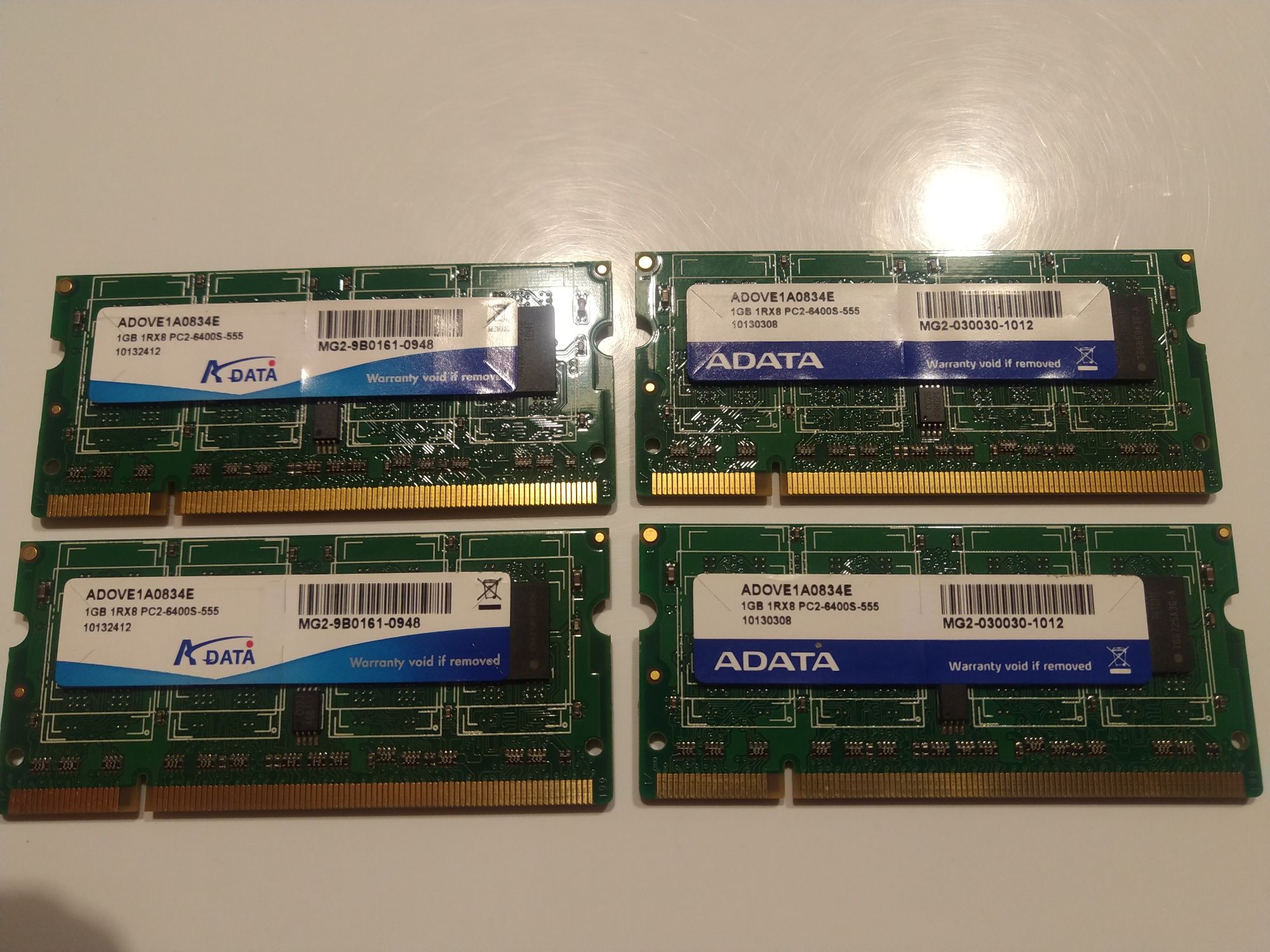 Pamięć RAM 4GB SO-DIMM DDR2 1GB 800 MHz ADATA 4szt do netbooka laptopa