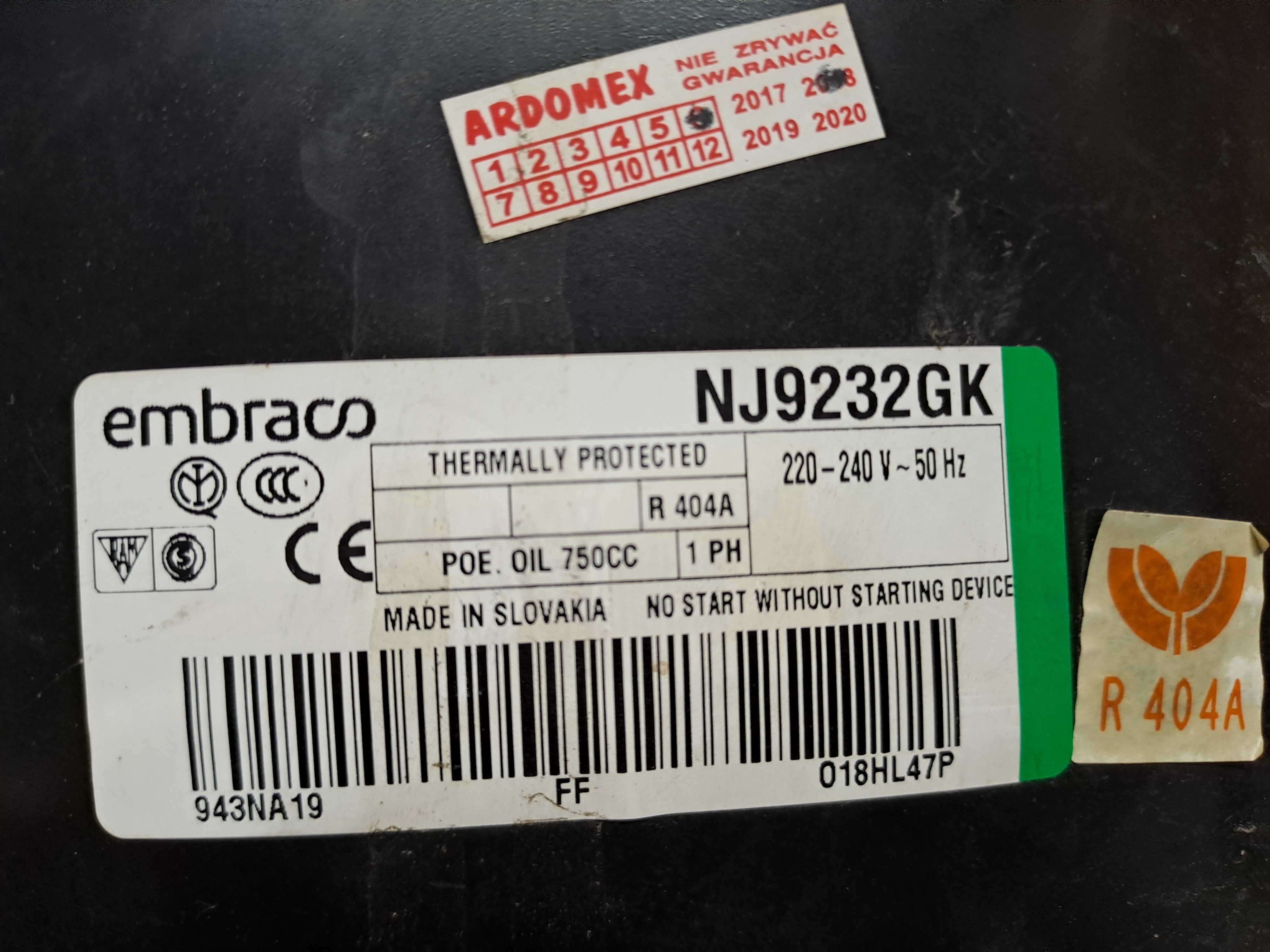 Sprężarka hermetyczna Embraco NJ9232GK.