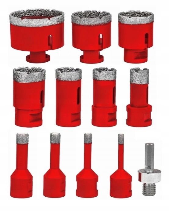 Wiertła Diamentowe Otwornice Do Gresu 6-68mm Zestaw Otwornic W Walizce