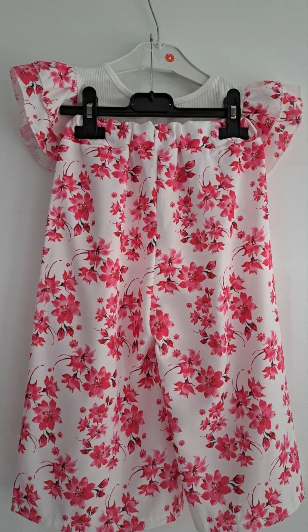 Komplet crop top + kuloty w kwiaty. NOWY!