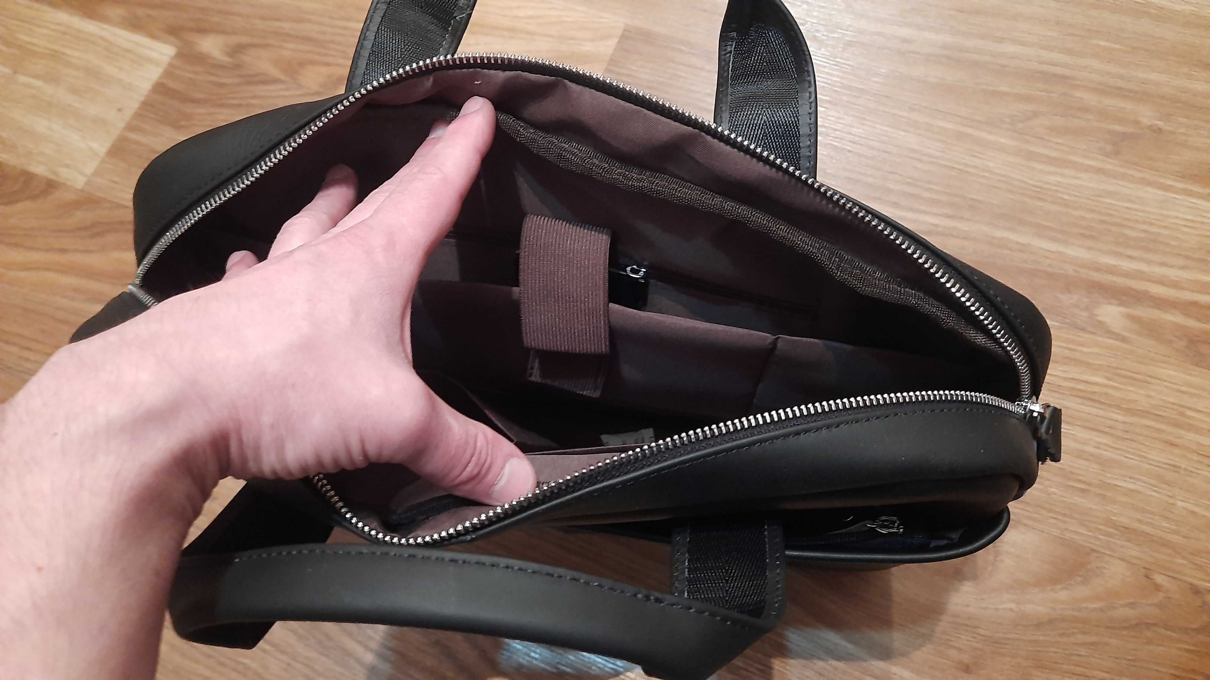 Чоловіча шкіряна сумка для  ноутбука 14 дюймов через плече