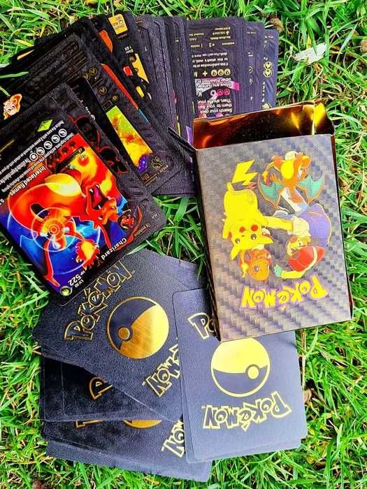 Czarne Karty Pokemon plastikowe zestaw do kolekcjonowania