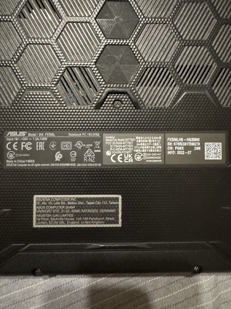 Asus Tuf gaming f15 144гц GTX 1650