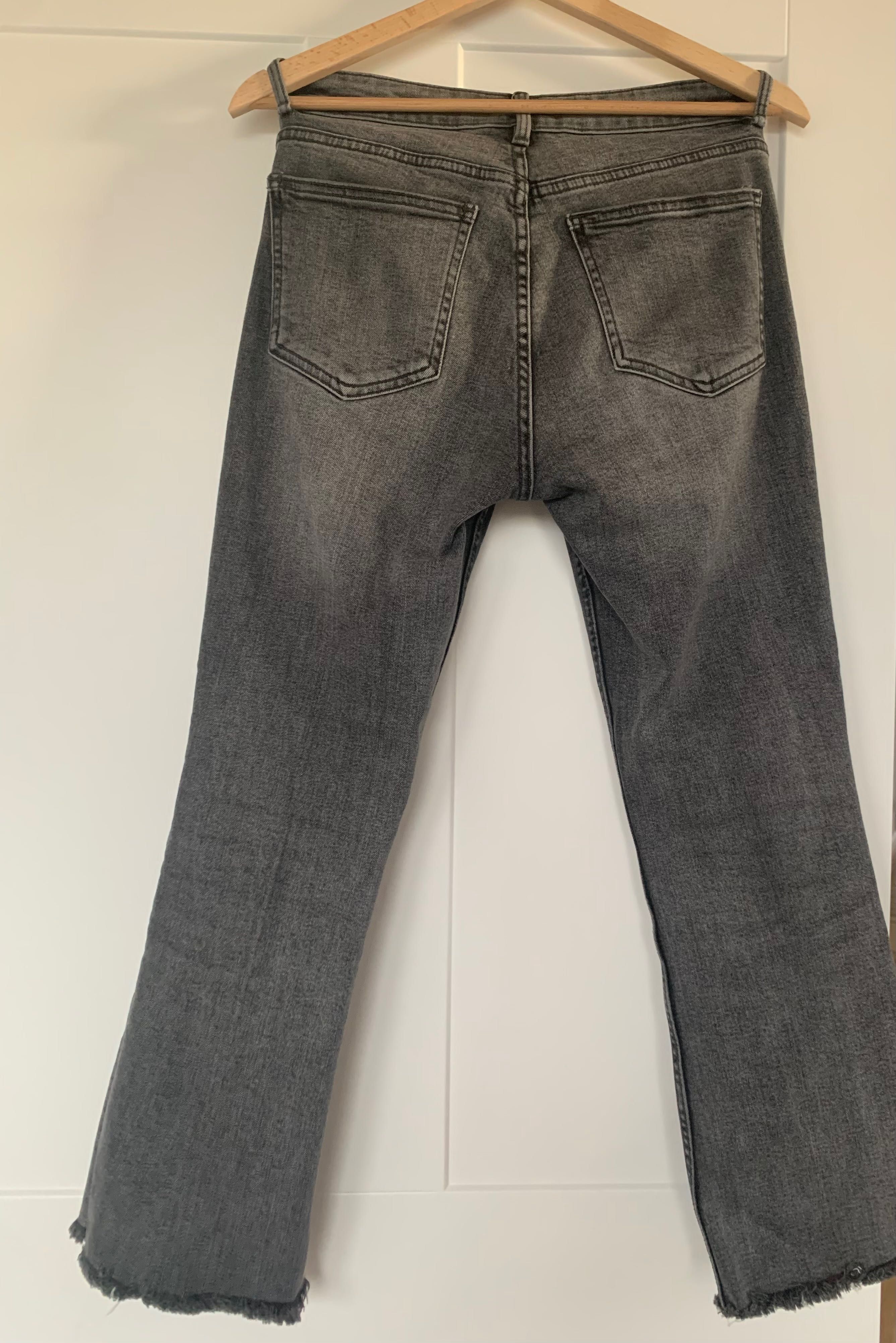 Spodnie jeansowe Zara r.36 S szare dzwony flare