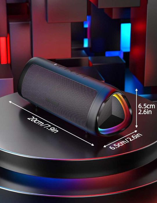 UOHHBOE C27 bezprzewodowy głośnik Bluetooth 5.3 30m BASS RGB LED IPX5