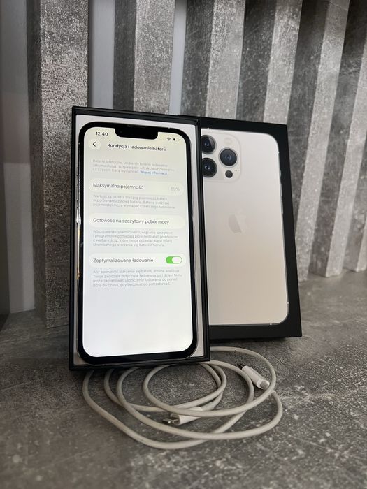 iPhone 13 Pro 128 GB 89% kondycji– Biały – Stan bardzo dobry
