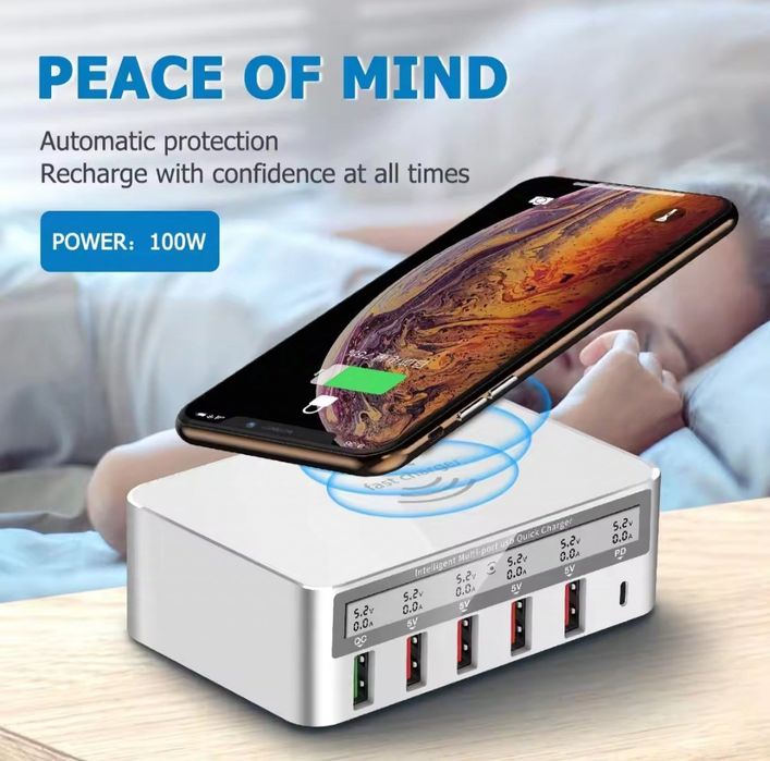 Зарядное USB  TYPE C на 50w , 100W быстрая зарядка QC PD