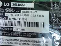 Televisão LG 39LB5610 vendo  as peças