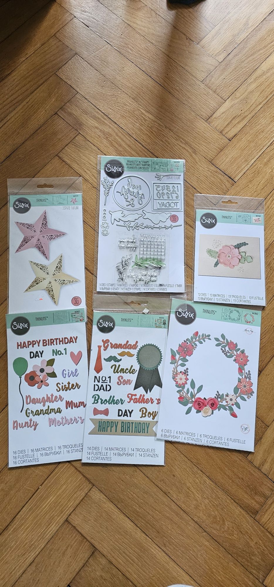 Wykrojniki Sizzix foldery stemple duży zestaw