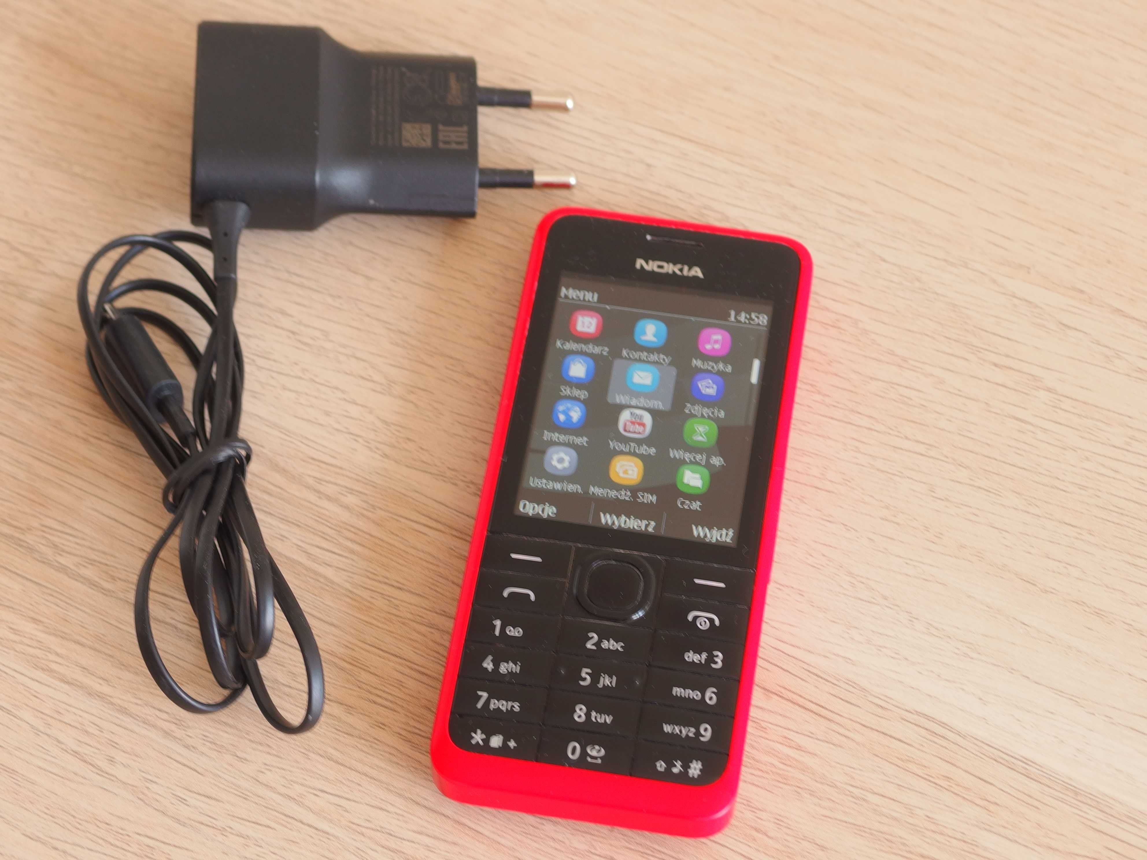 Klasyczna Nokia 301 RM-839 czerwony dual SIM dla seniora