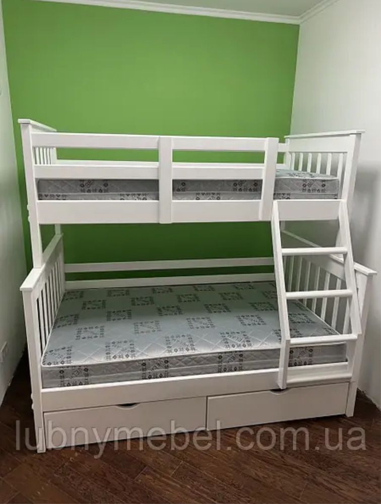 Кровать двухъярусная   "Мир120",  ліжко з натурального дерева.