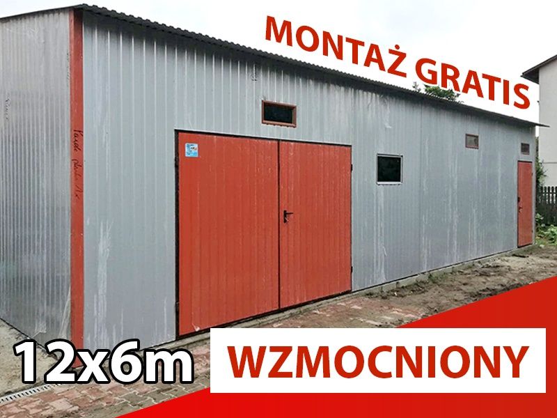 Garaż 12x6 garaże blaszane wiaty hale PRODUCENT montaż GRATIS