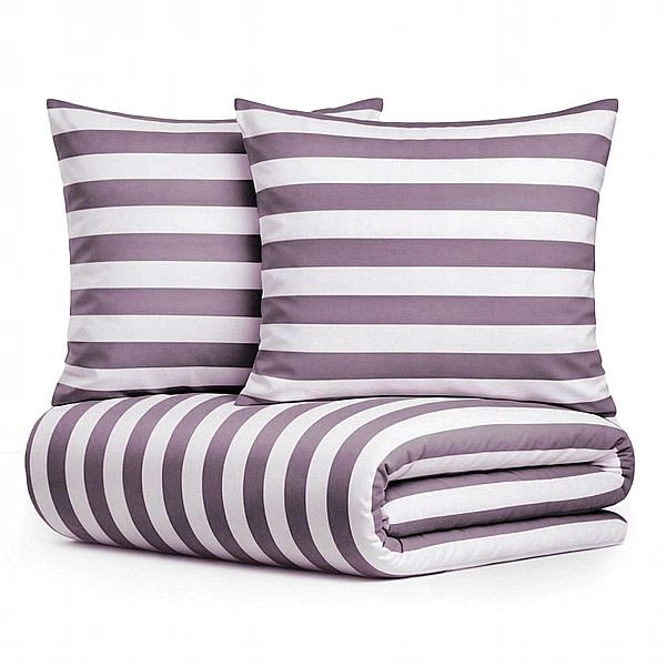 Pościel 220x200 MIKROFIBRA poszewki 70x80 KOMPLET Eusebia Home W PASY