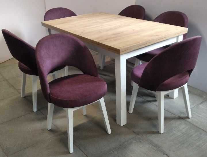 Krzesła tapicerowane i stoły
